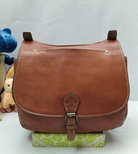 Patricia Nash Handbags - Patricia Nash Brown Leather Buckle Flap Closure Crossbody Bag